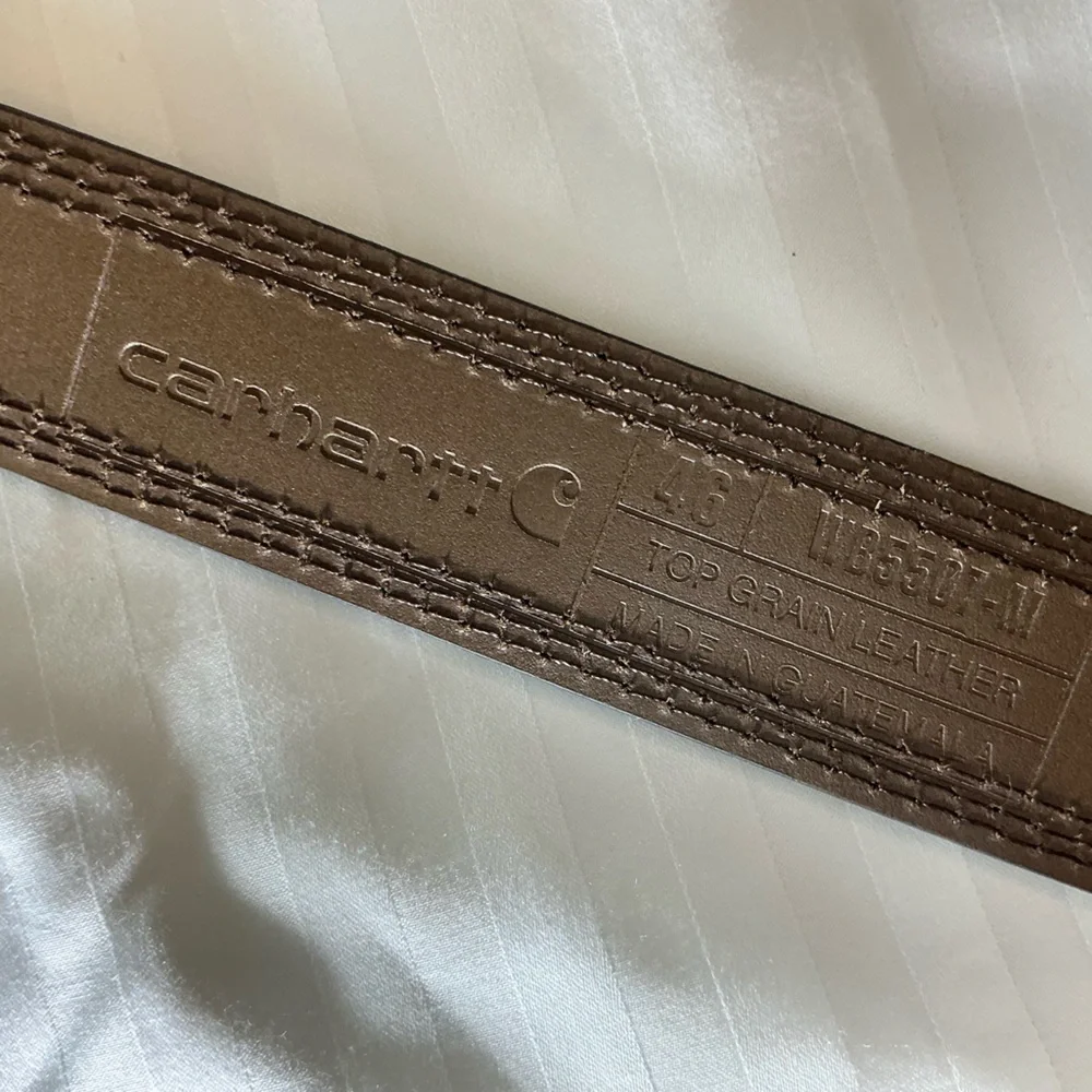 NEW Carhartt Brown Leather Triple Stitch Belt Men’s Size 46 NWT